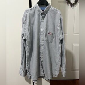 Gant Men's Blue and White Pinstripe Oxford Button-Down Shirt